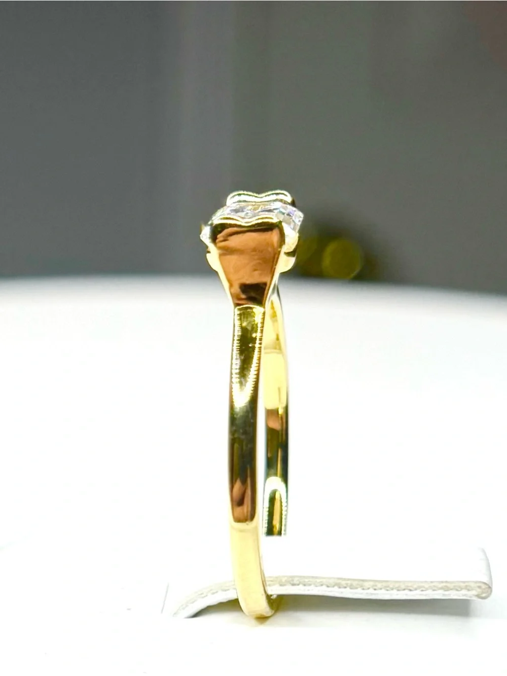 Moissanite Radiant Cut 1 Carat Ring in Yellow Gold - Timeless